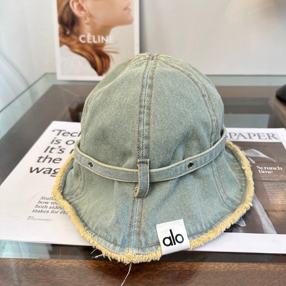 ALO yoga light blue soft denim fisherman hat